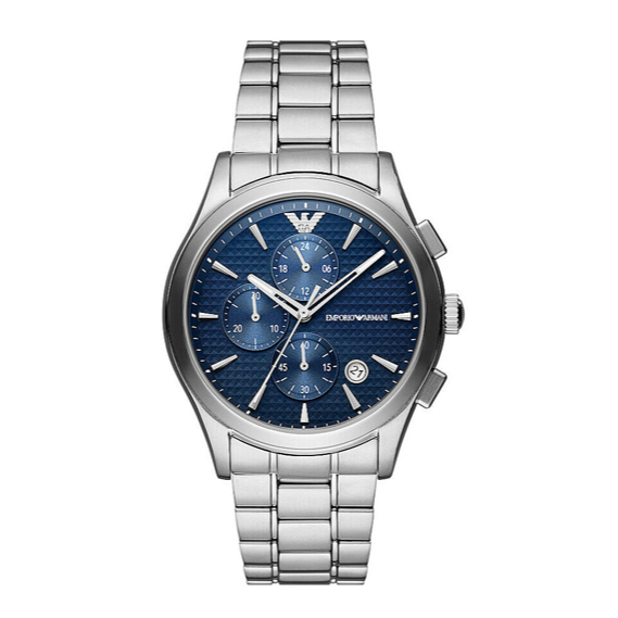 Emporio Armani Chronograph Blue Dial Silver Steel Strap Watch For Men - AR11528 - Image 8